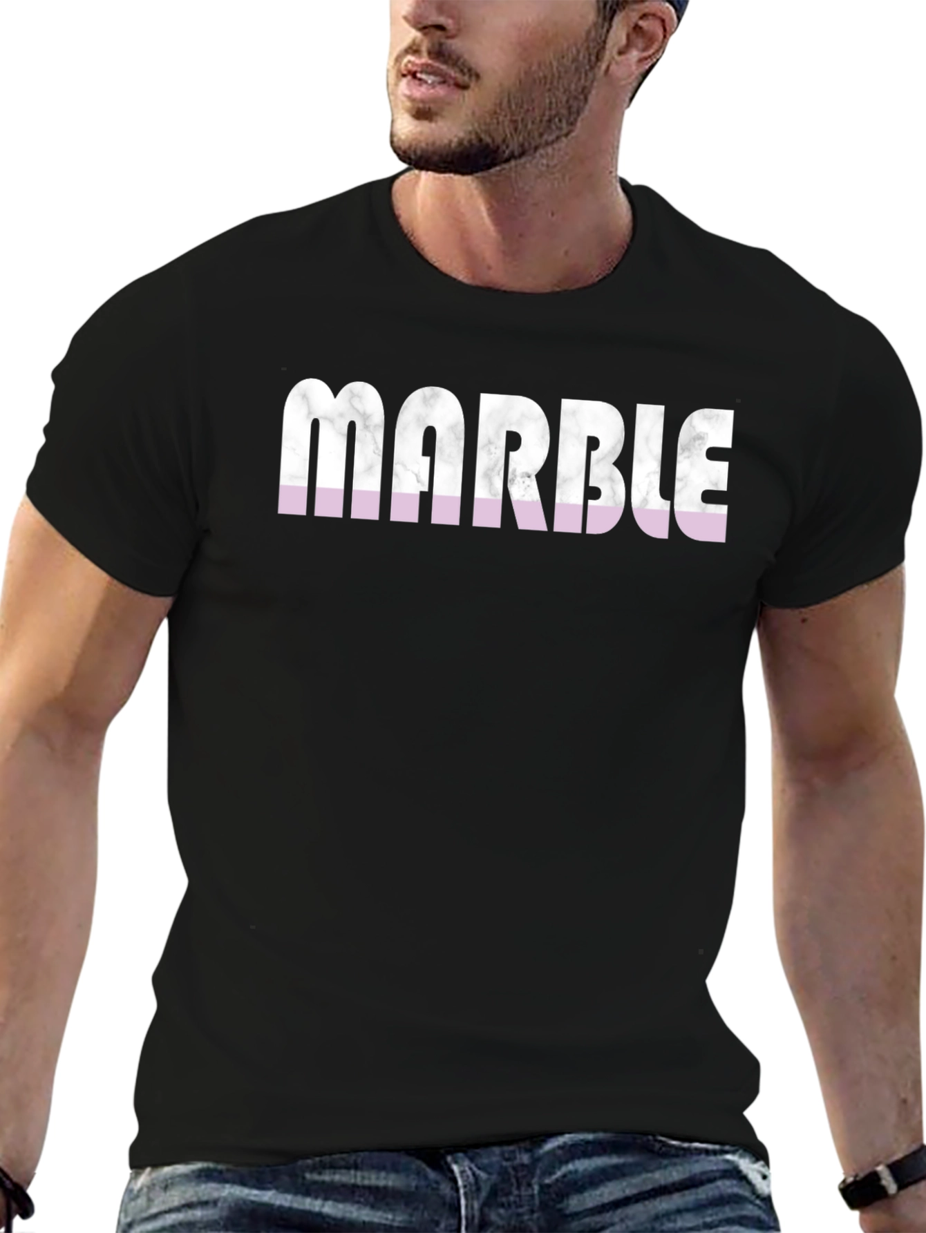 Marble Print Graphic Tee - Stylish Casual Wear
