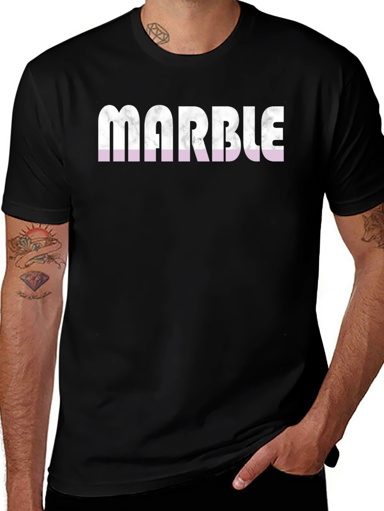 Marble Print Graphic Tee - Stylish Casual Wear