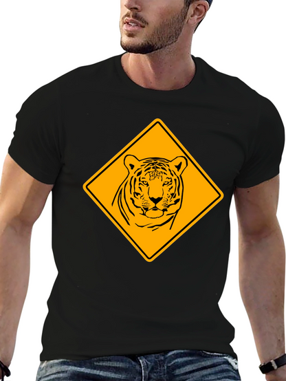 Tiger Warning Sign Graphic Tee