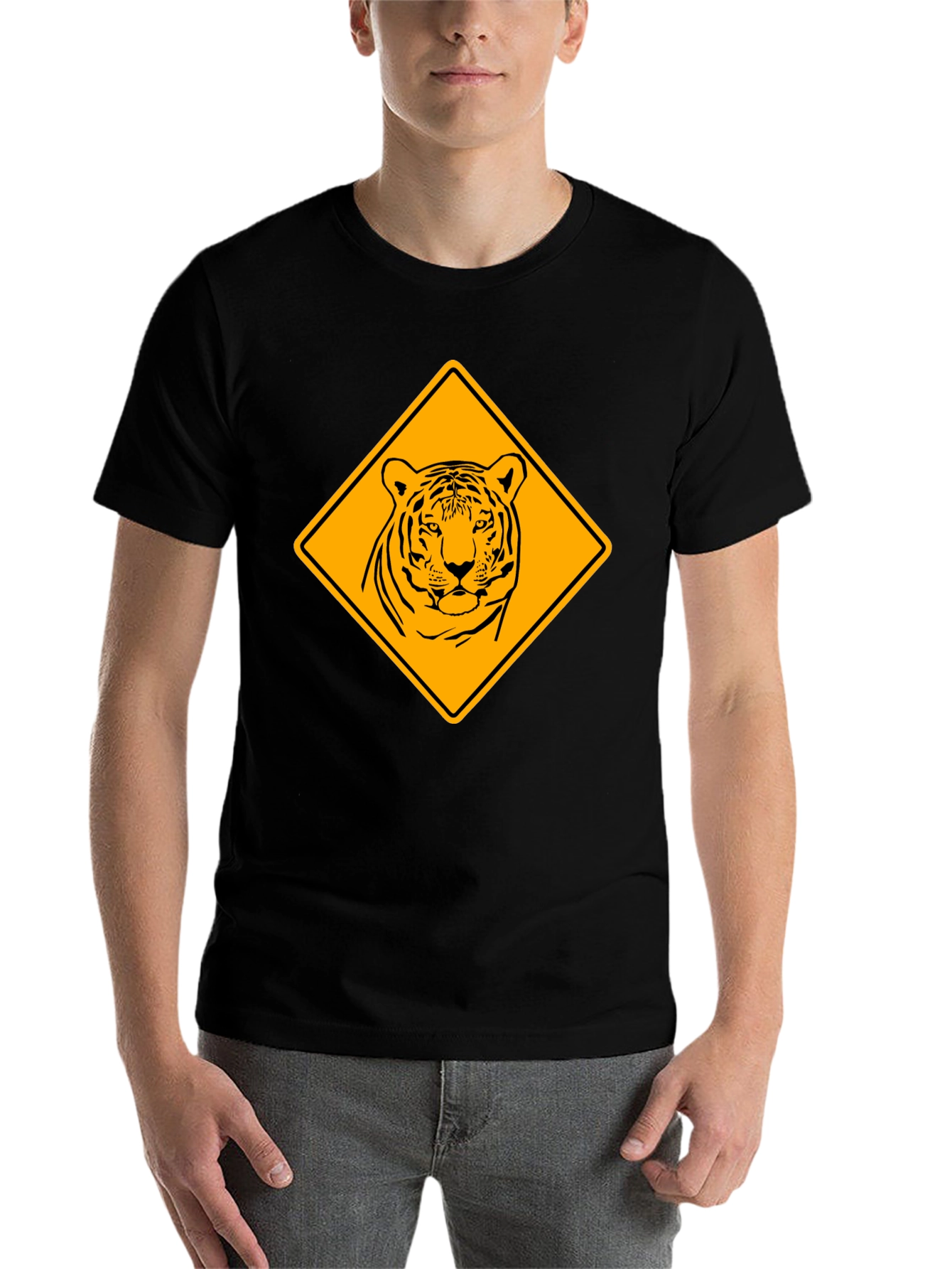 Tiger Warning Sign Graphic Tee