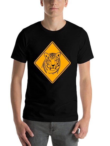 Tiger Warning Sign Graphic Tee