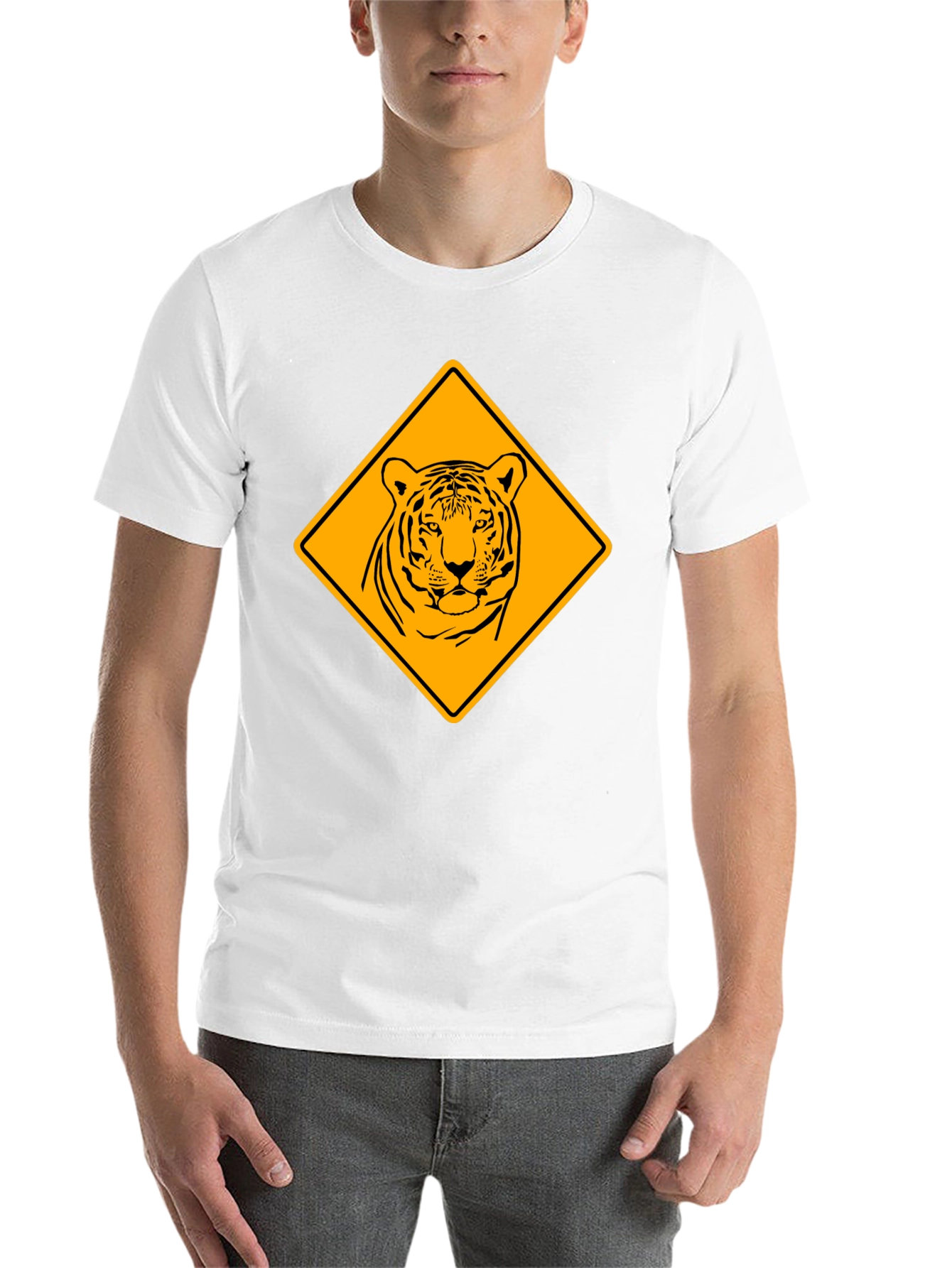 Tiger Warning Sign Graphic Tee