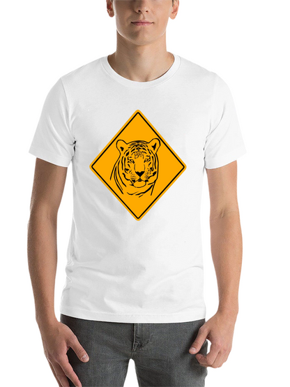 Tiger Warning Sign Graphic Tee