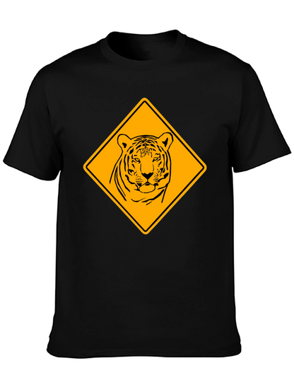 Tiger Warning Sign Graphic Tee