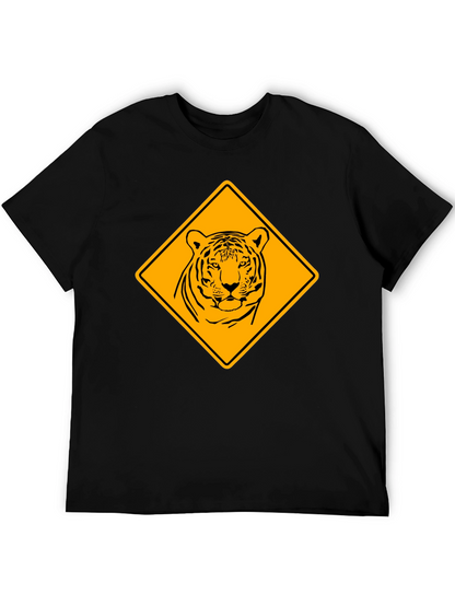 Tiger Warning Sign Graphic Tee