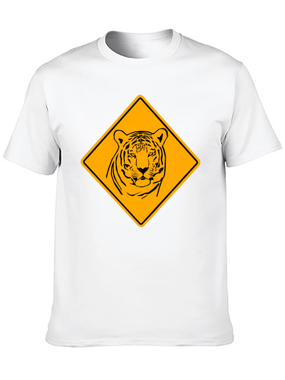 Tiger Warning Sign Graphic Tee