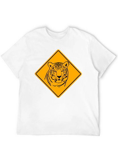 Tiger Warning Sign Graphic Tee
