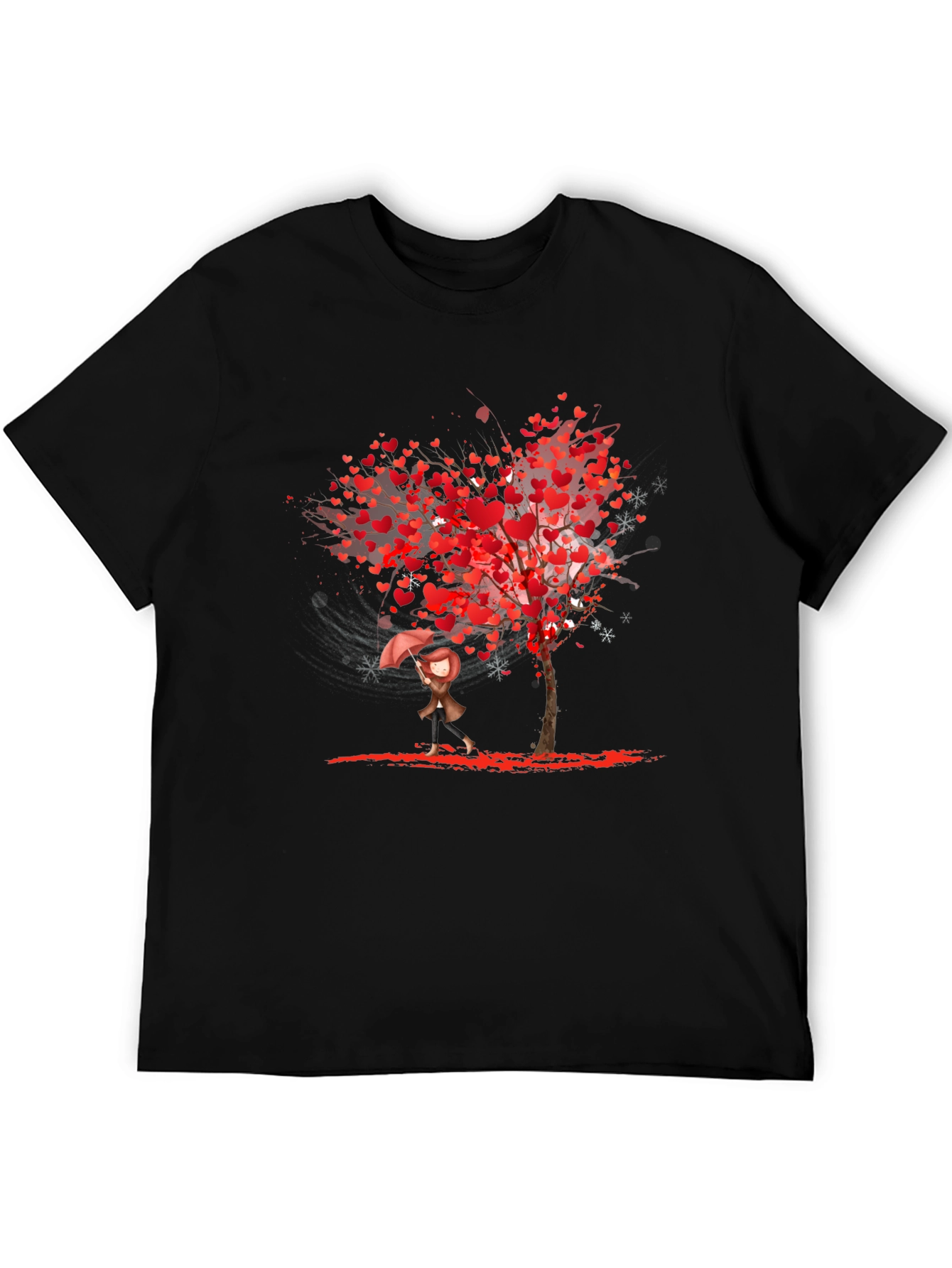 Heart Tree Graphic Black T-Shirt
