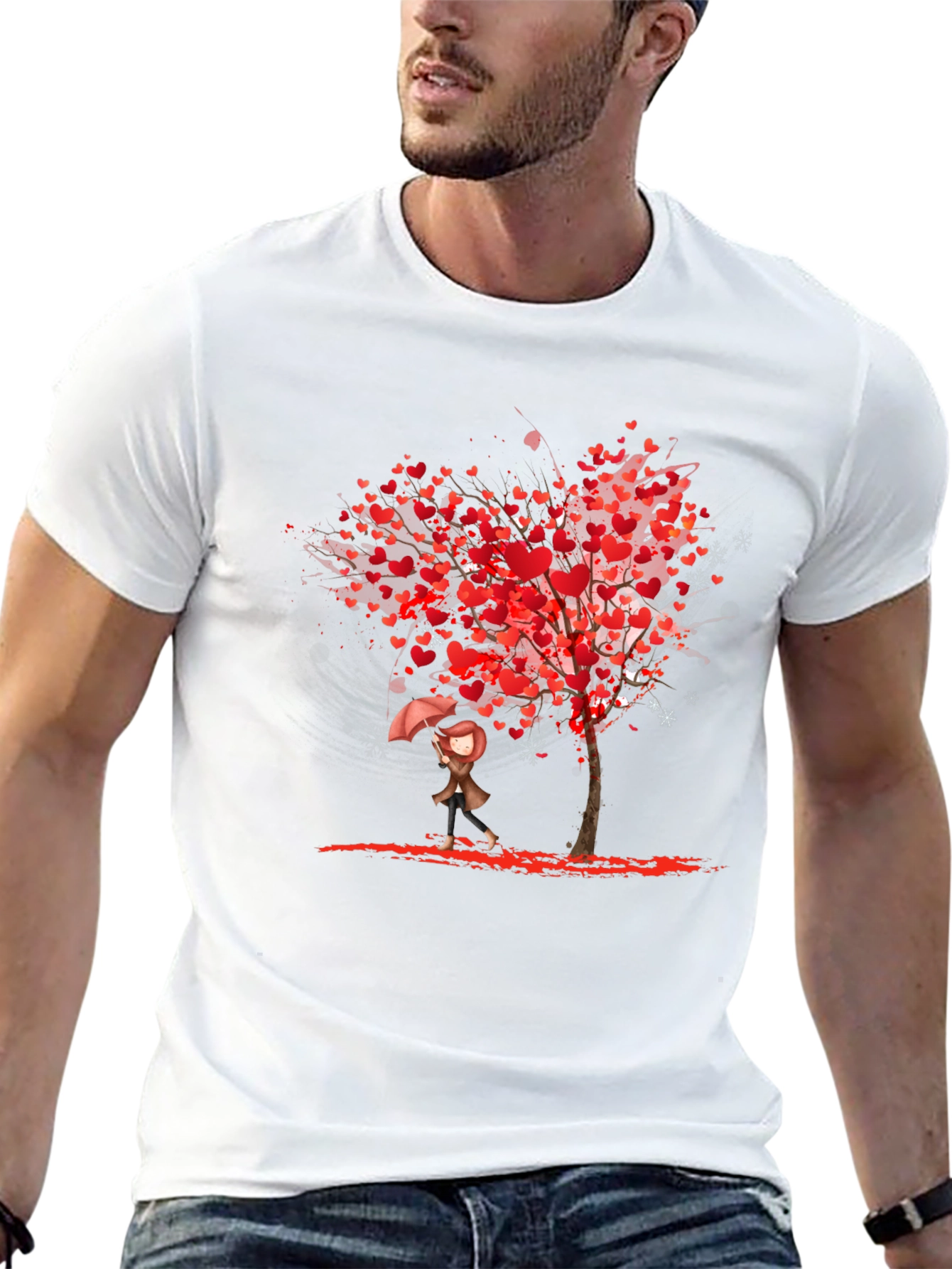 Heart Tree Graphic Black T-Shirt