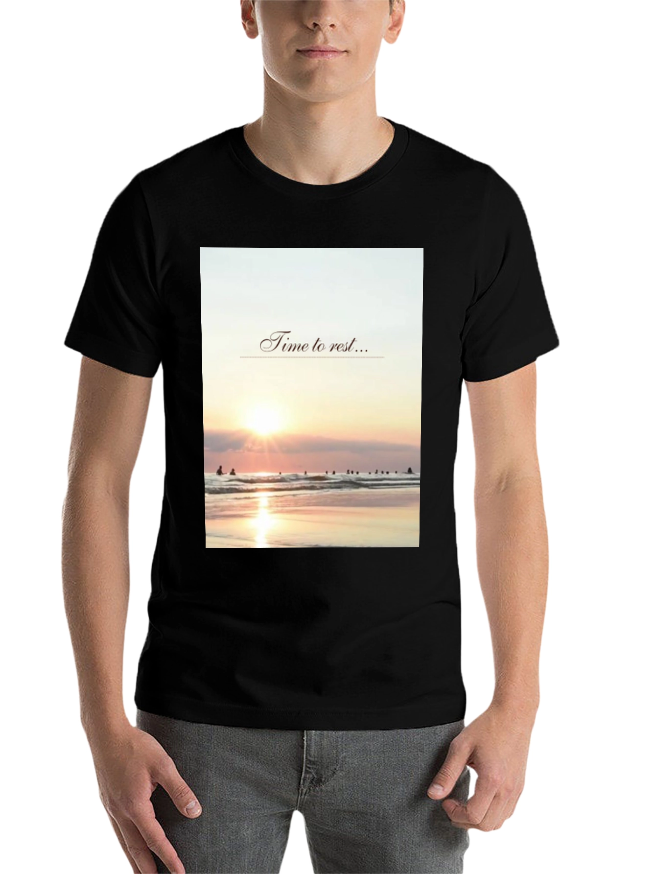 Relax Time T-Shirt - Beach Sunset Design