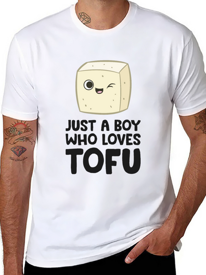 Just a Boy Who Loves Tofu Funny Vegan T-Shirt