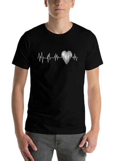 Heartbeat Graphic Tee - Mens Black T-Shirt