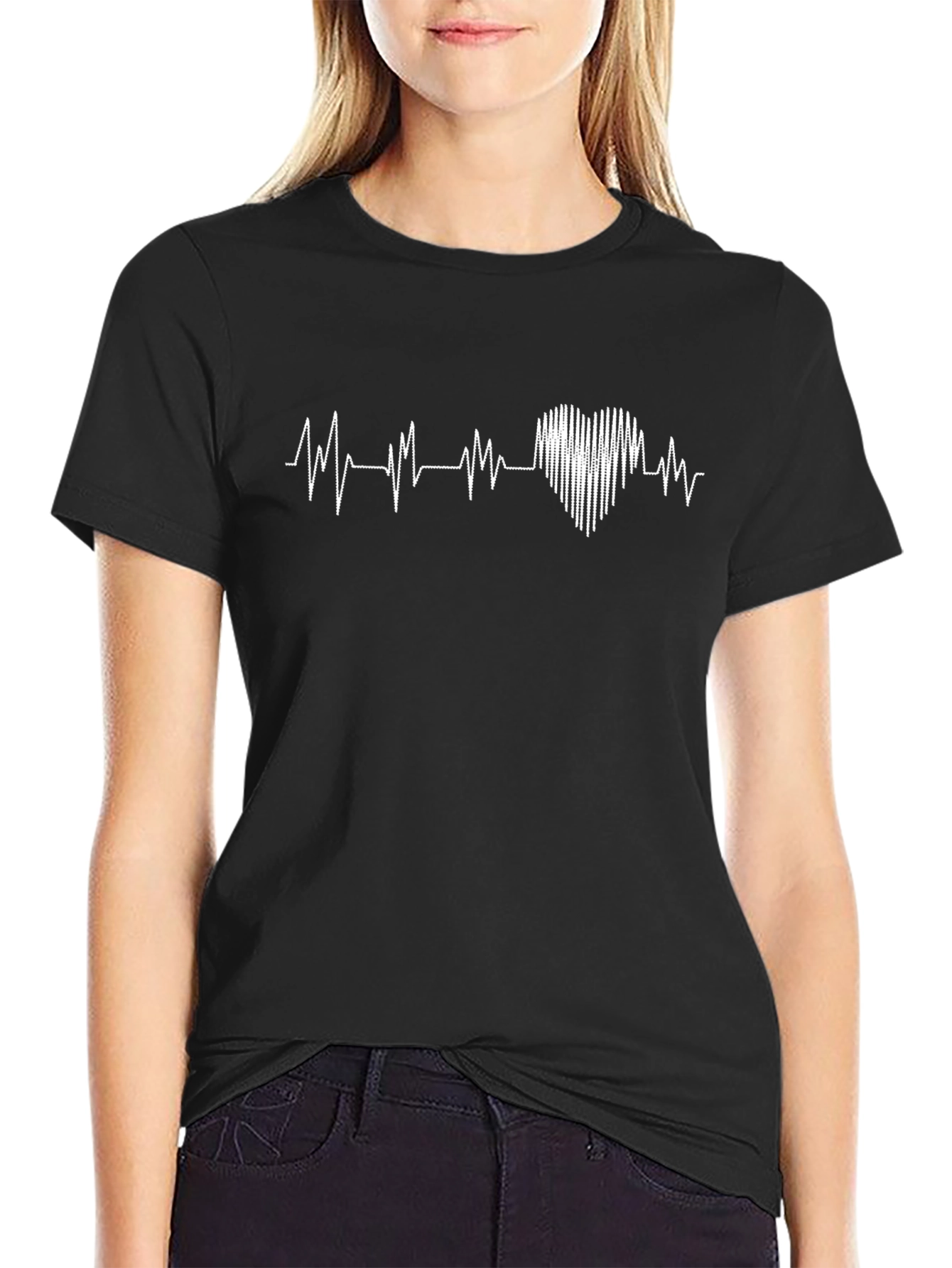 Heartbeat Graphic Tee - Mens Black T-Shirt
