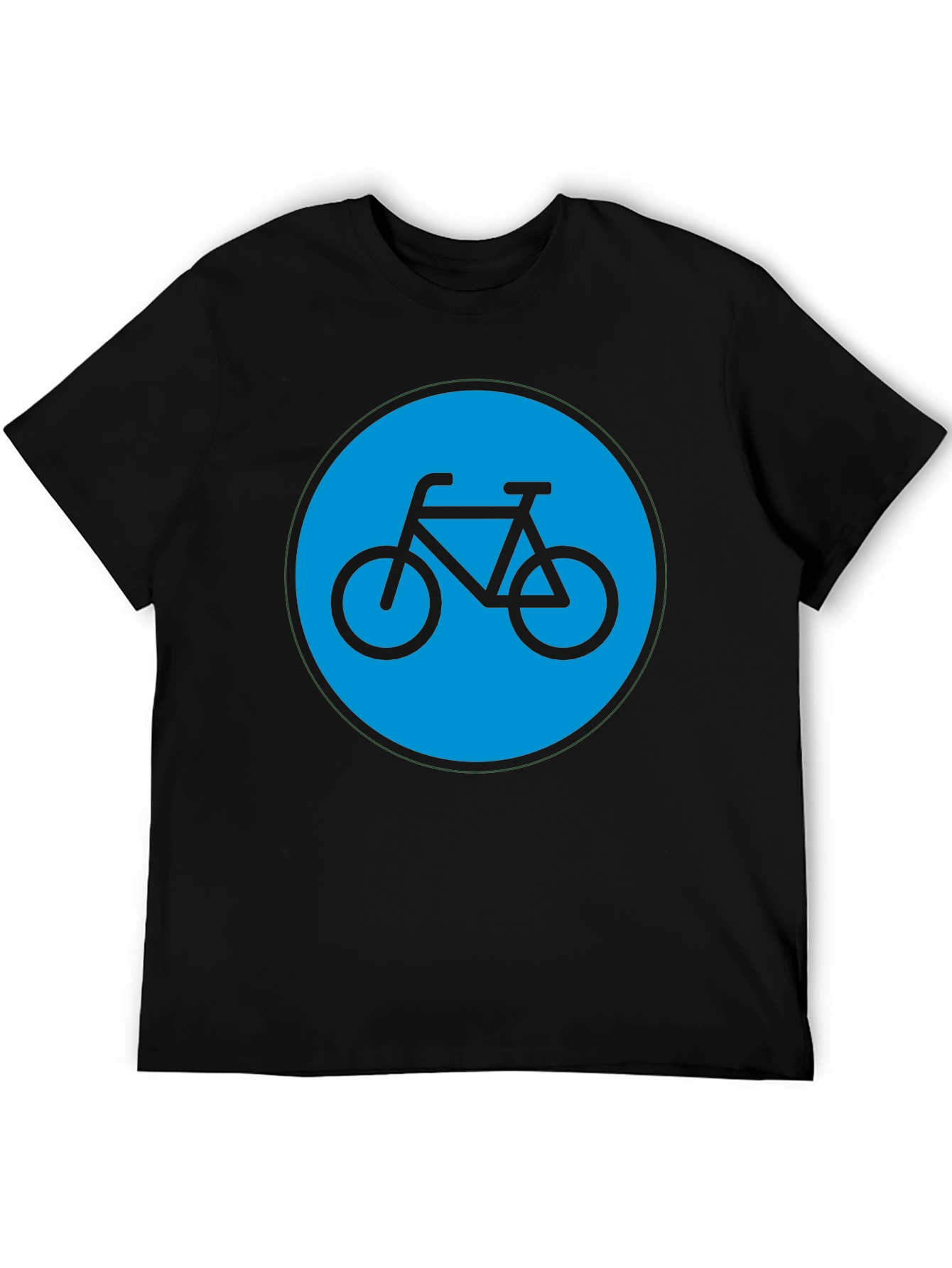 Bike Graphic T-Shirt - Black Cotton Blend Casual Tee
