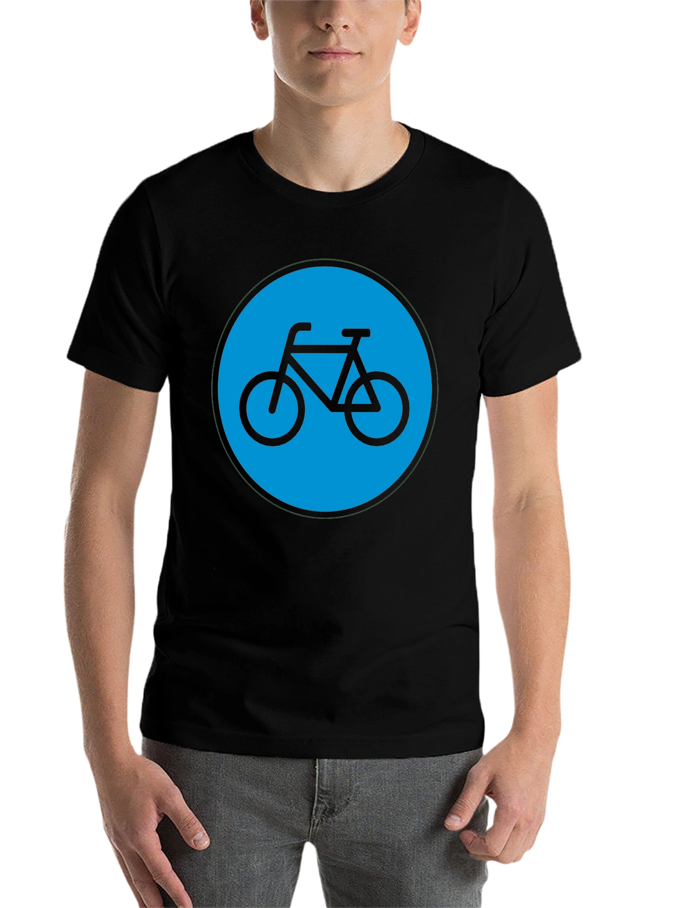 Bike Graphic T-Shirt - Black Cotton Blend Casual Tee