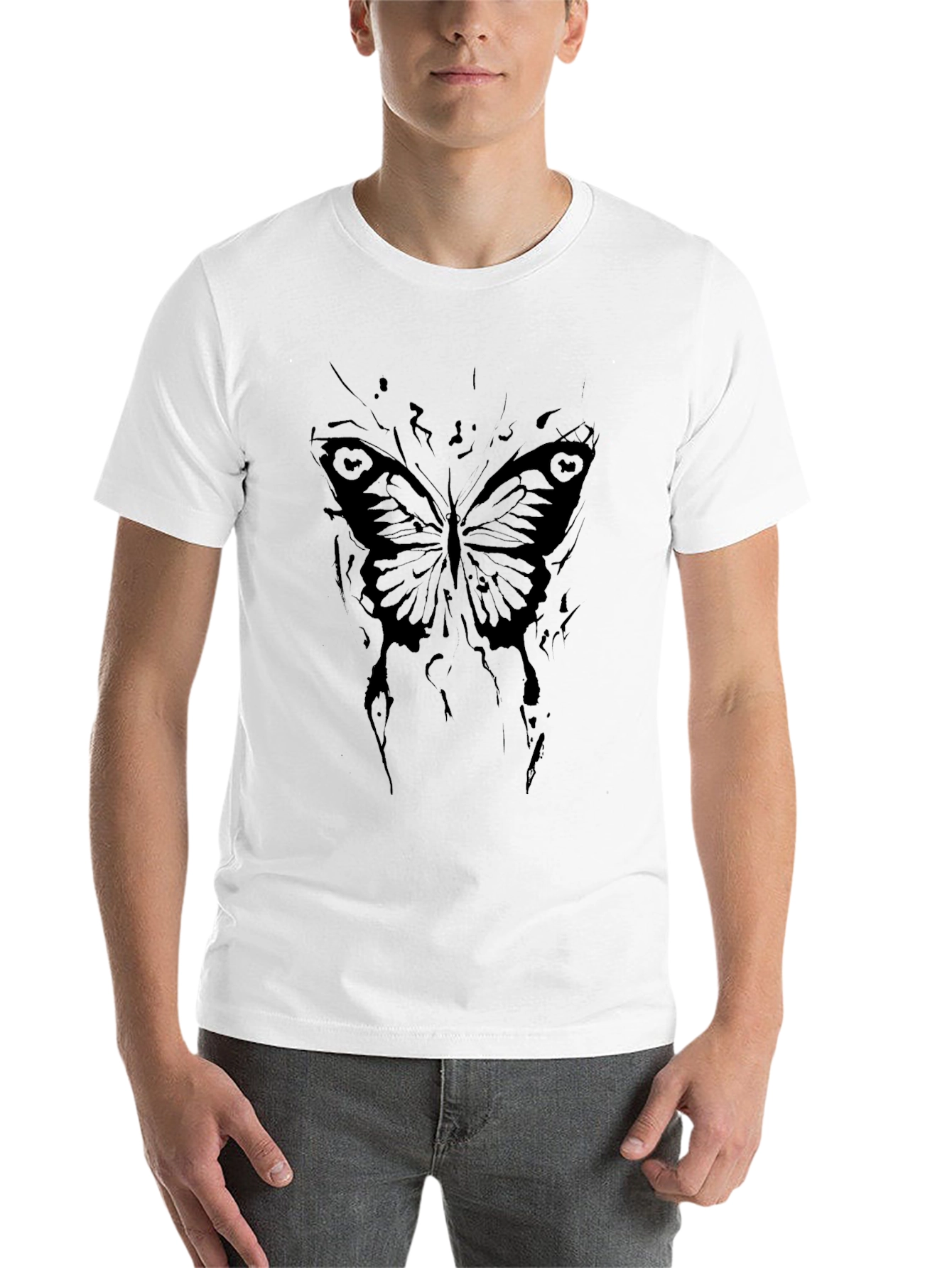 Gothic Butterfly Graphic Black T-Shirt