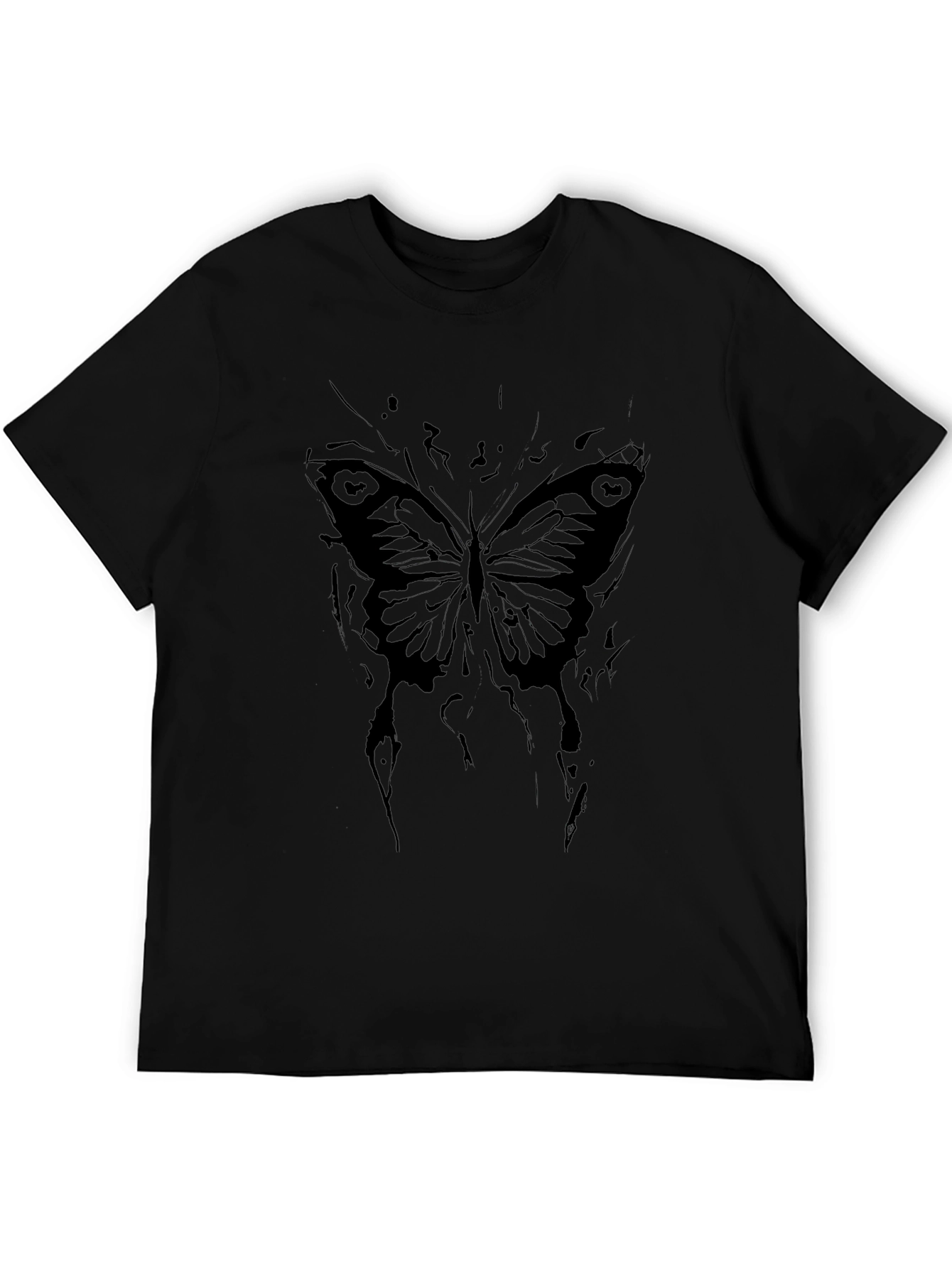 Gothic Butterfly Graphic Black T-Shirt