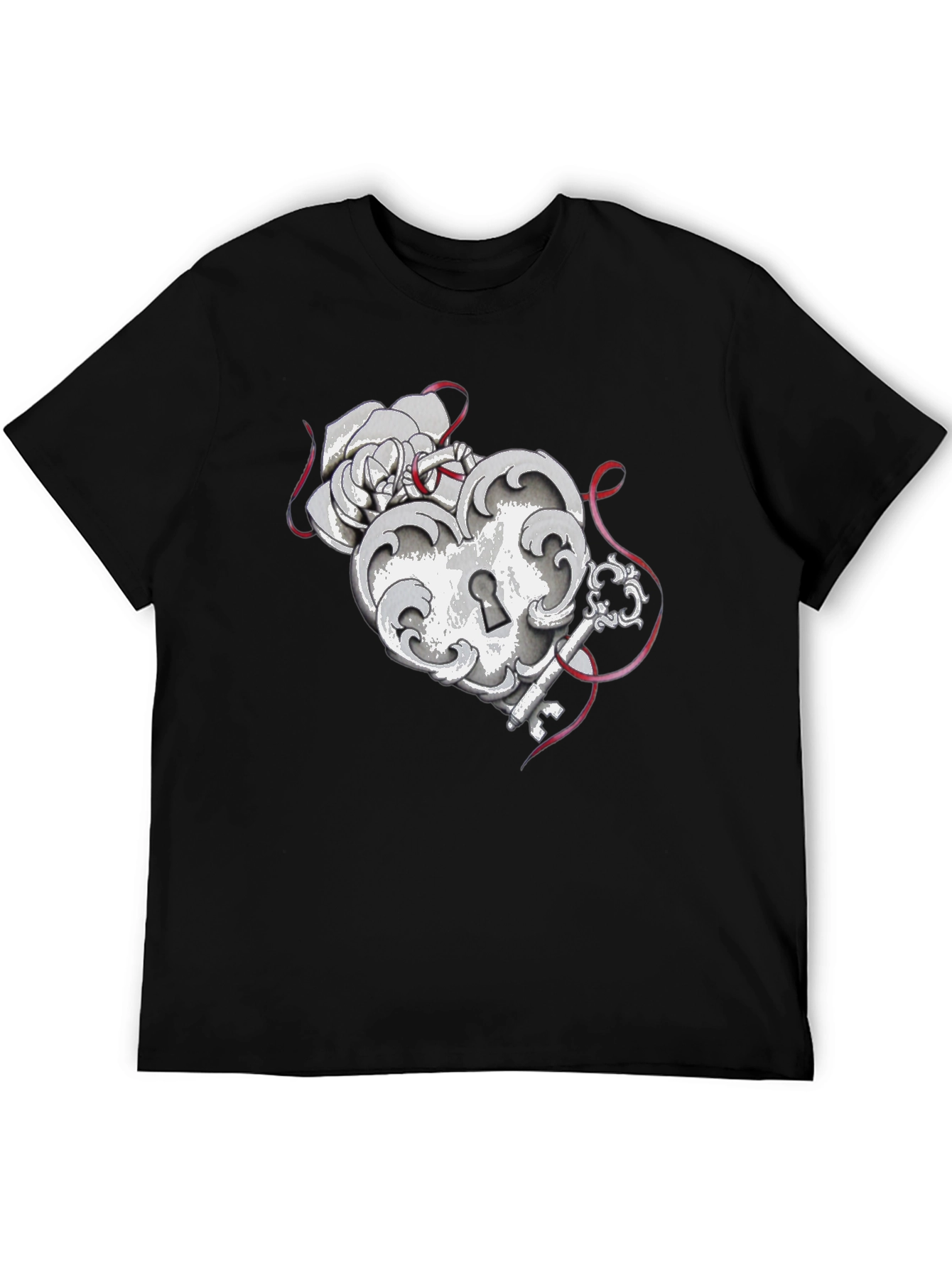Heart Lock and Key Graphic Tee