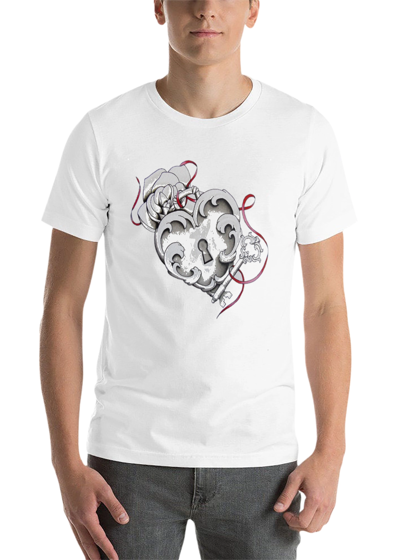 Heart Lock and Key Graphic Tee