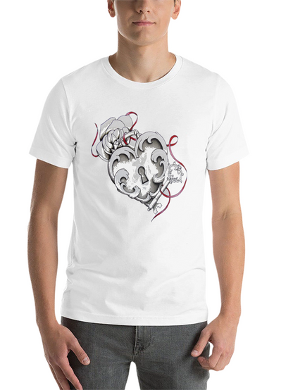 Heart Lock and Key Graphic Tee