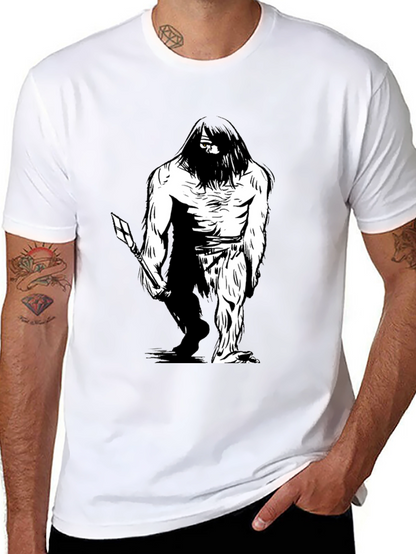 Sasquatch Graphic Tee - Black Cotton Blend T-Shirt