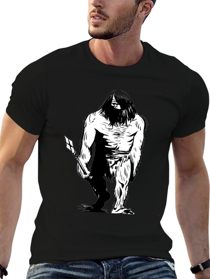 Sasquatch Graphic Tee - Black Cotton Blend T-Shirt