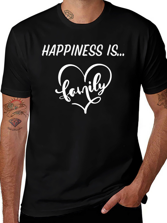 Happiness is Family Graphic Tee - Soft Cotton Blend