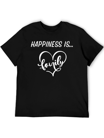 Happiness is Family Graphic Tee - Soft Cotton Blend