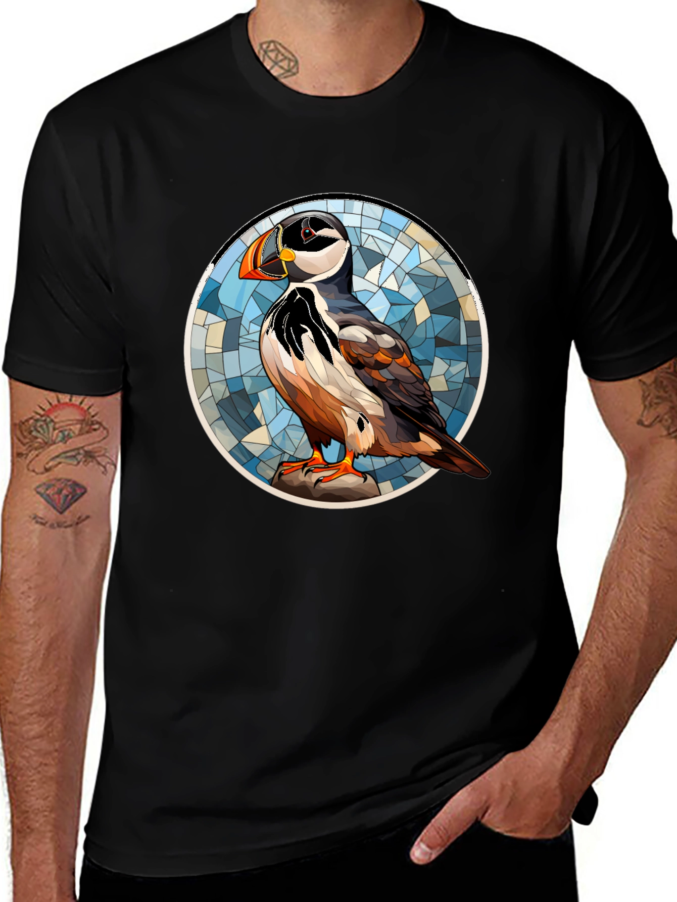 Puffin Art T-Shirt - Unique Bird Design