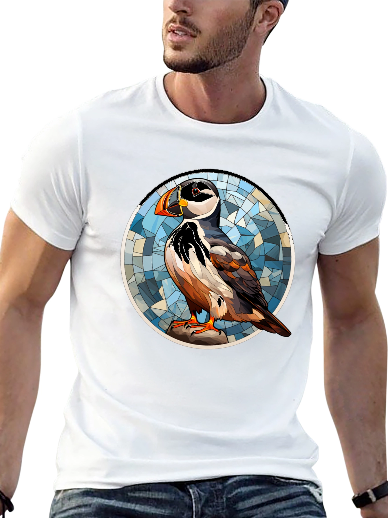 Puffin Art T-Shirt - Unique Bird Design