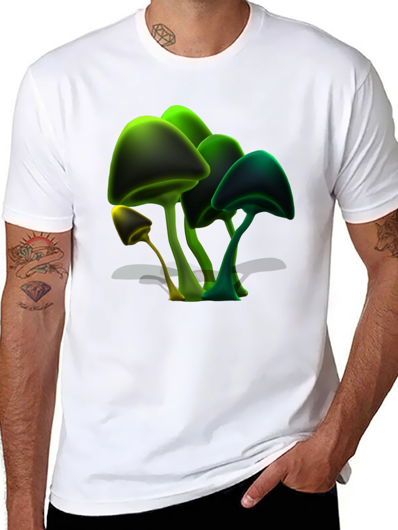 Mushroom Graphic Tee - Unique Glowing Design