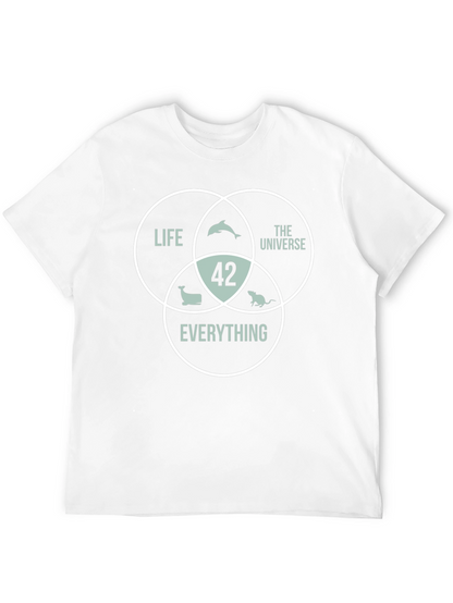 42 The Answer T-Shirt Life Universe Everything Black Cotton Tee