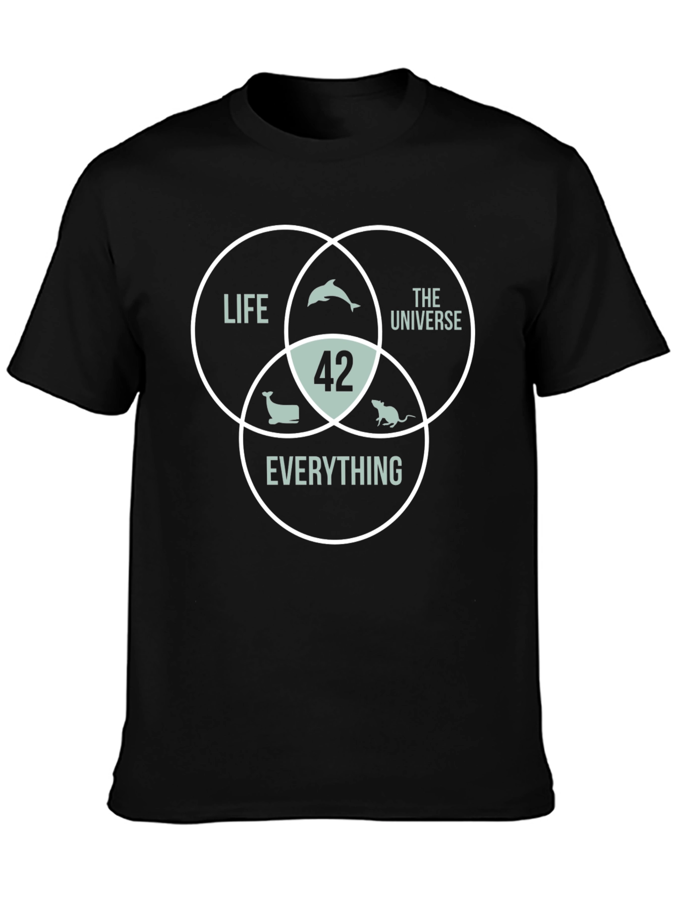42 The Answer T-Shirt Life Universe Everything Black Cotton Tee
