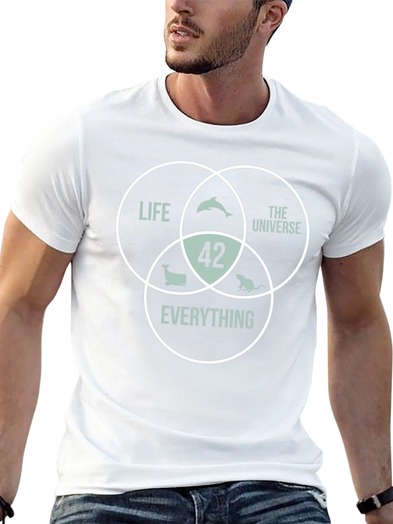 42 The Answer T-Shirt Life Universe Everything Black Cotton Tee