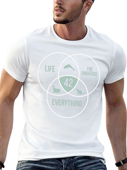 42 The Answer T-Shirt Life Universe Everything Black Cotton Tee