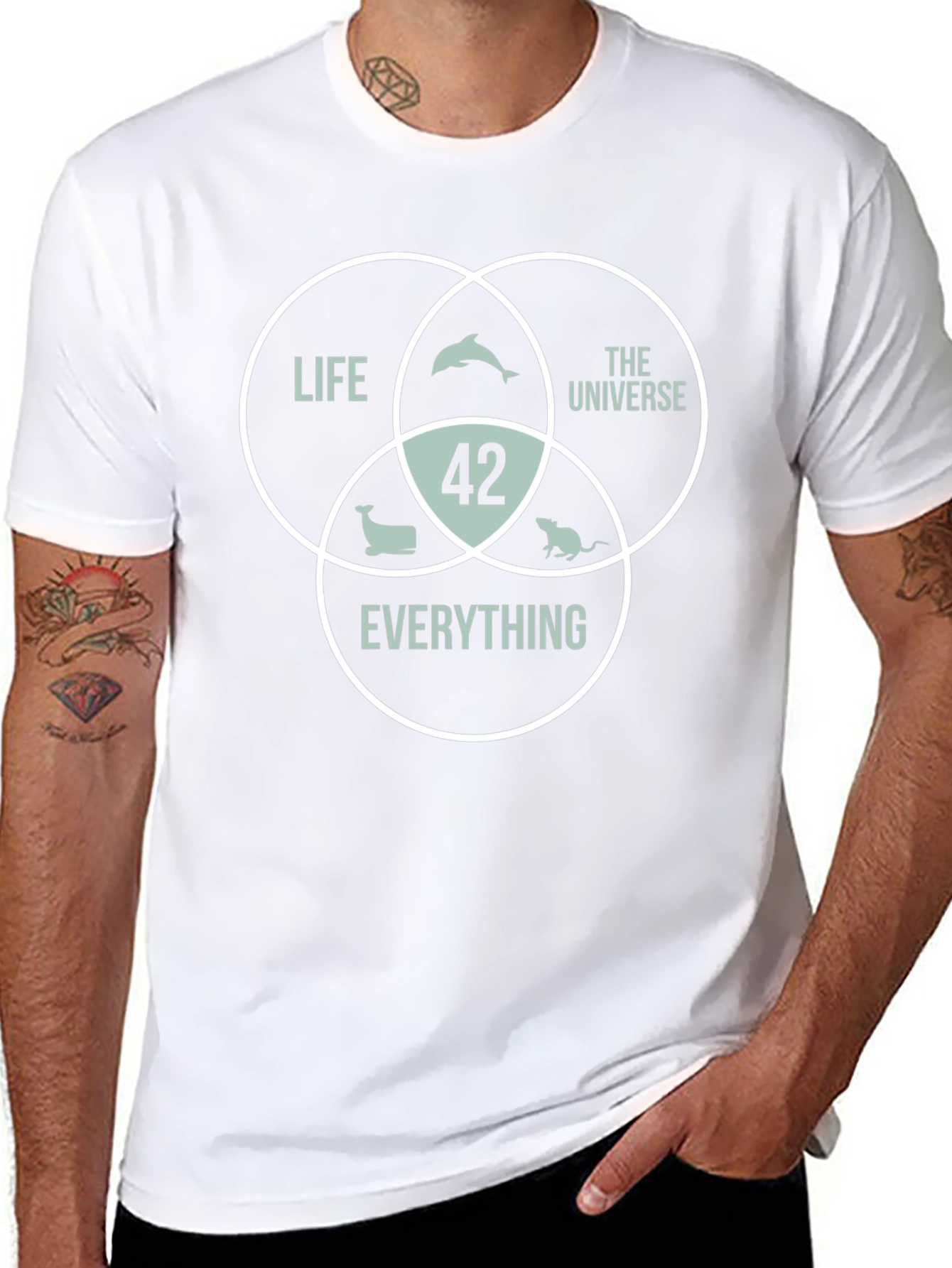 42 The Answer T-Shirt Life Universe Everything Black Cotton Tee