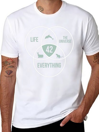 42 The Answer T-Shirt Life Universe Everything Black Cotton Tee