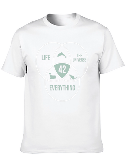 42 The Answer T-Shirt Life Universe Everything Black Cotton Tee
