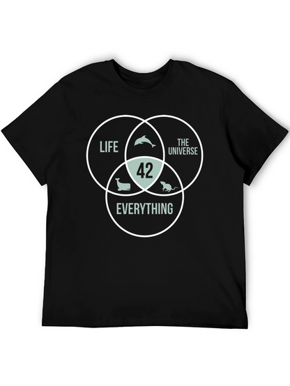 42 The Answer T-Shirt Life Universe Everything Black Cotton Tee