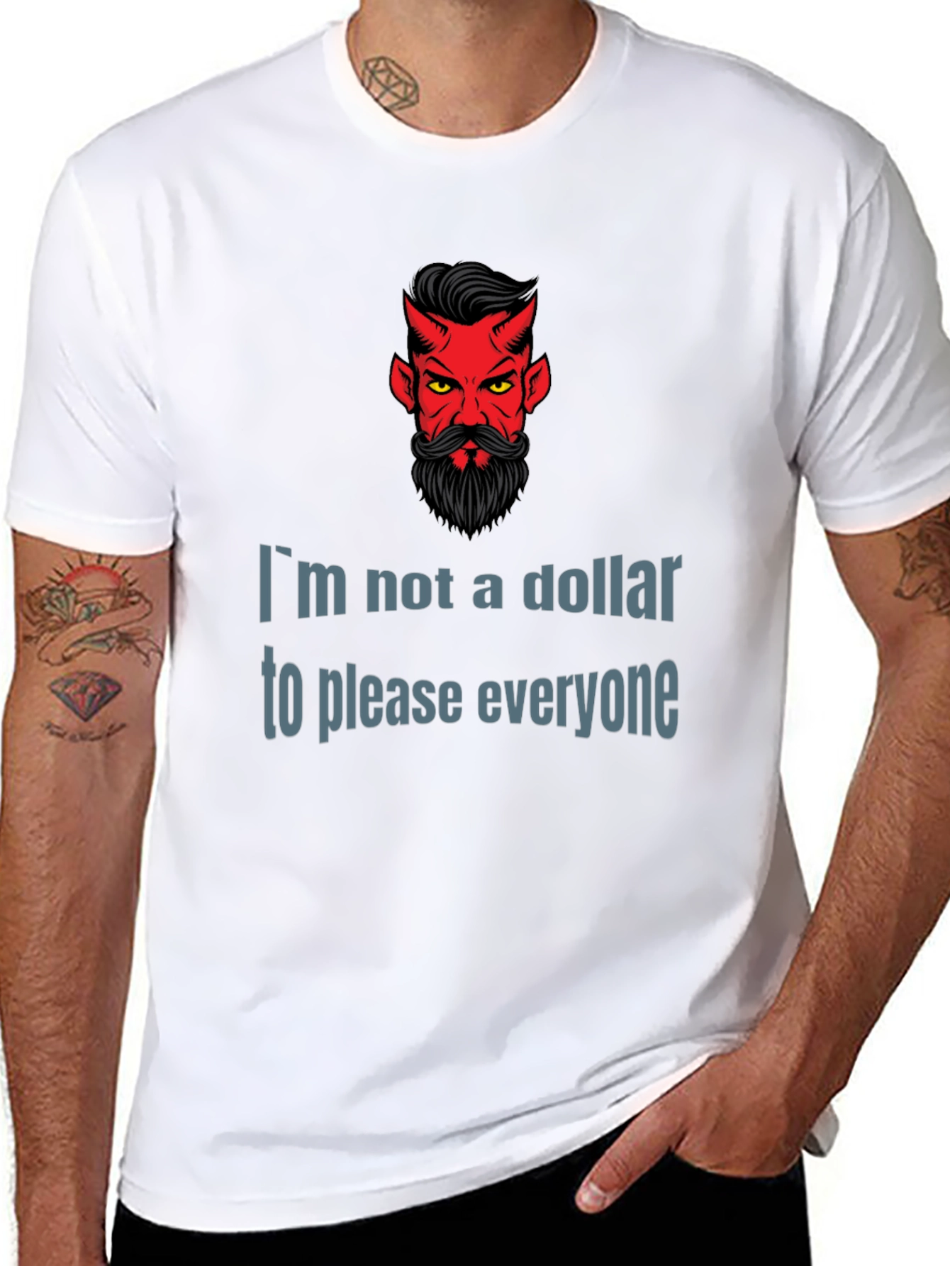 Devil Humor Graphic T-Shirt: Im Not a Dollar