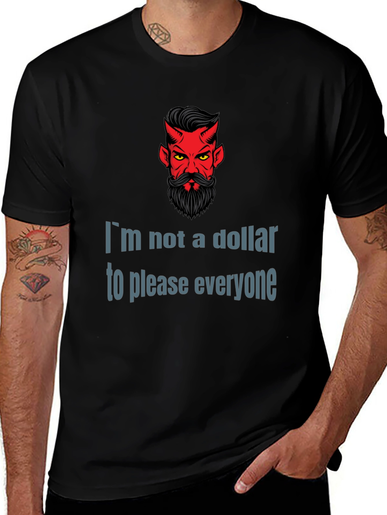 Devil Humor Graphic T-Shirt: Im Not a Dollar