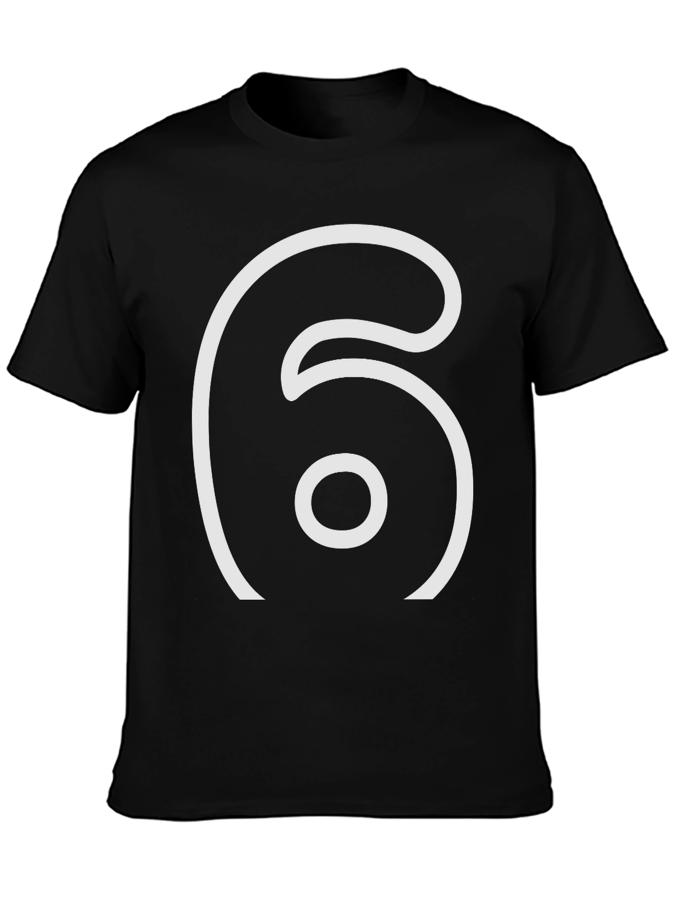 Minimalist Number 6 Black T-Shirt