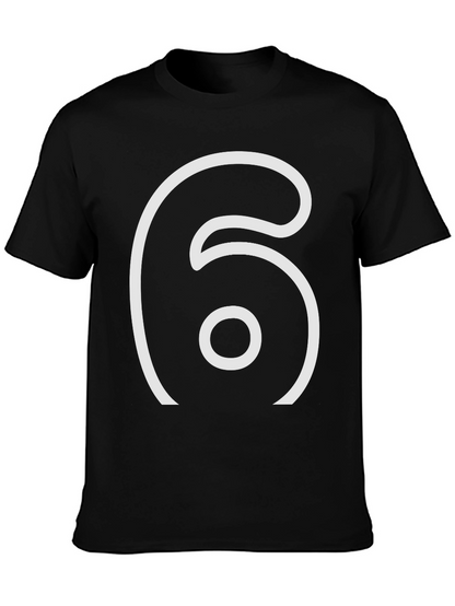 Minimalist Number 6 Black T-Shirt