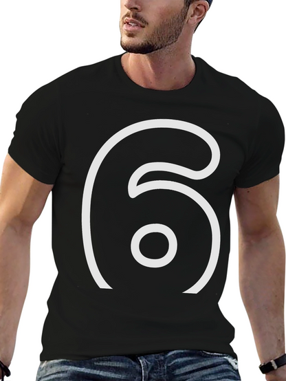 Minimalist Number 6 Black T-Shirt
