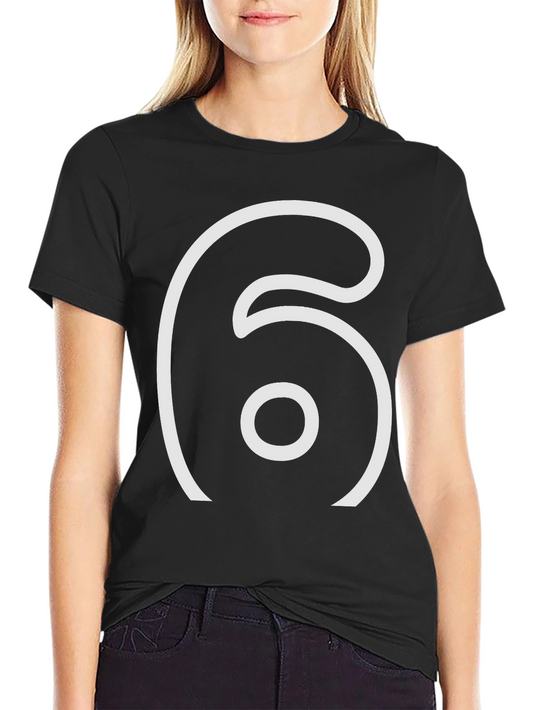 Minimalist Number 6 Black T-Shirt