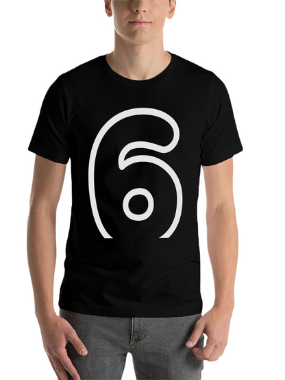 Minimalist Number 6 Black T-Shirt