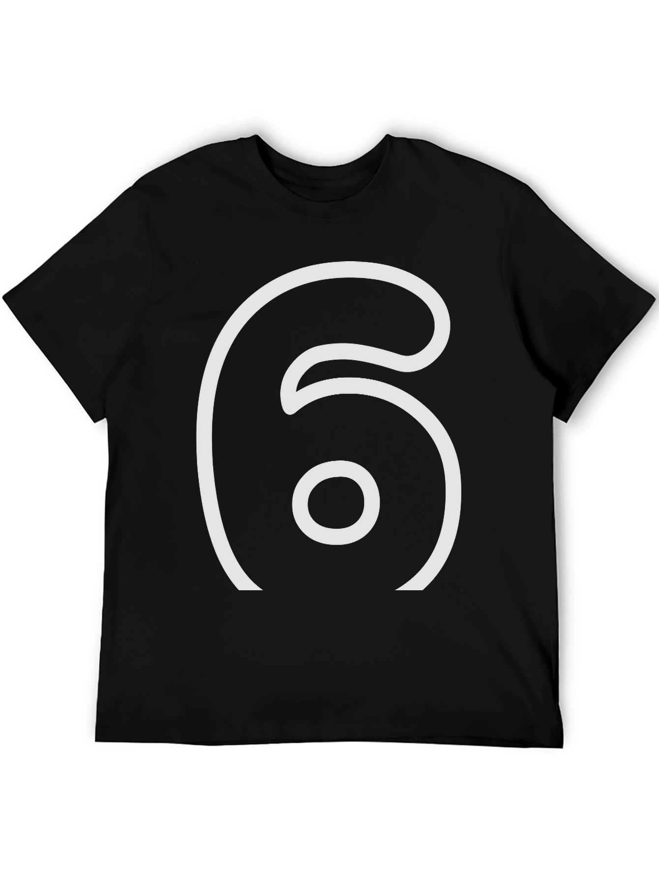 Minimalist Number 6 Black T-Shirt