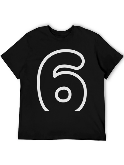 Minimalist Number 6 Black T-Shirt