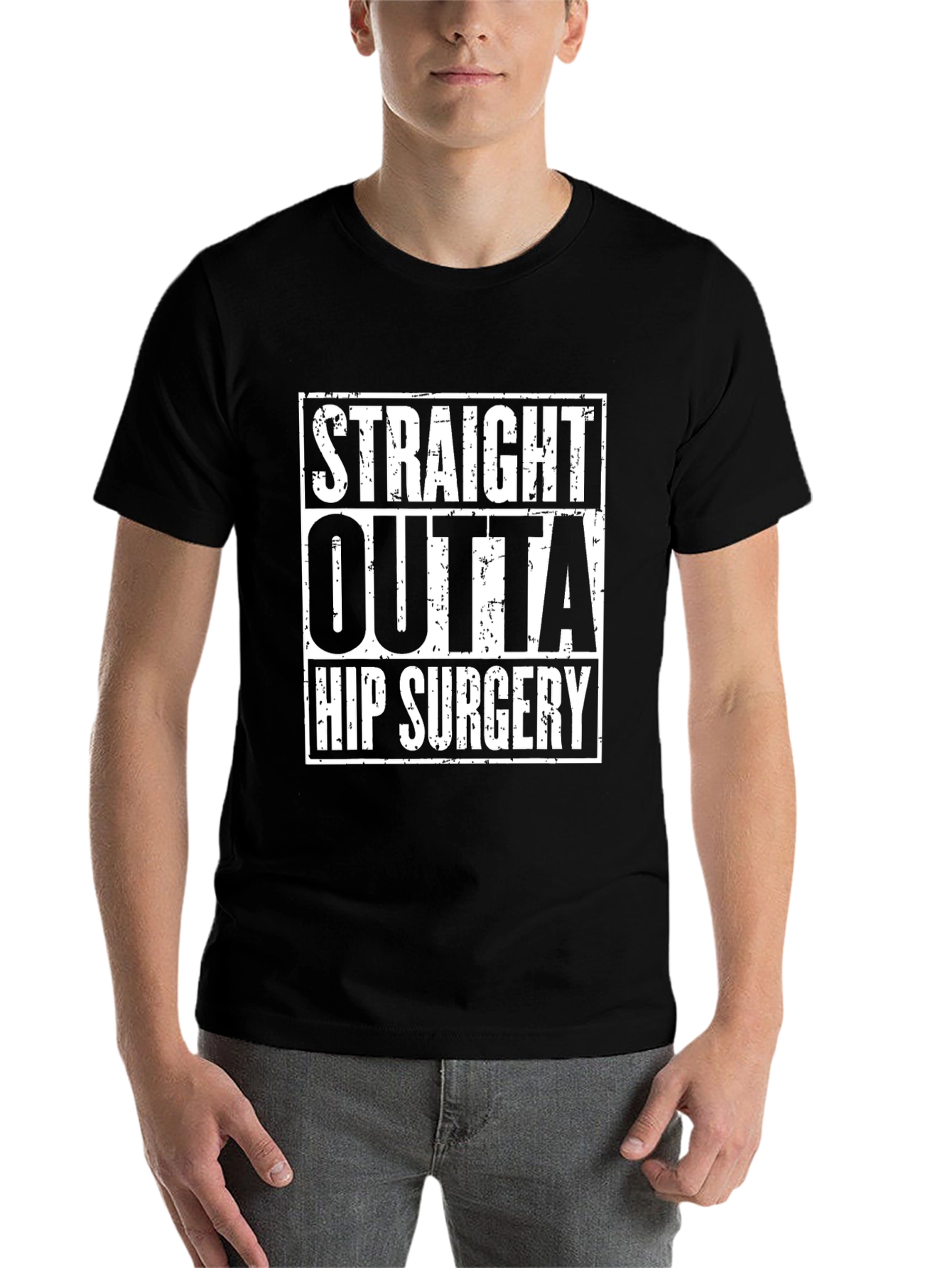 Straight Outta Hip Surgery Black Graphic Tee