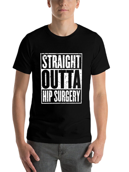 Straight Outta Hip Surgery Black Graphic Tee